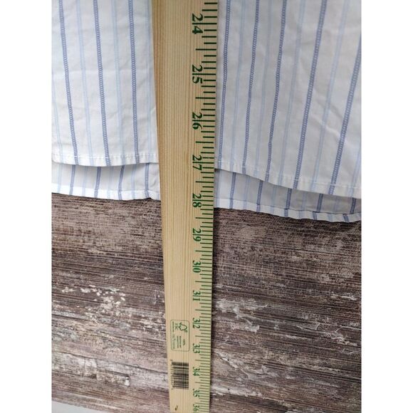 Vintage 90s? Tommy Hilfiger Blue & White Stripped Shirt SZ XL Hong Kong Womens - Picture 10 of 11